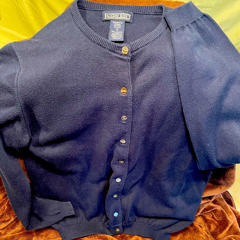 Petite Navy Cardigan